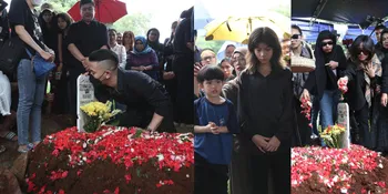 10 Potret Prosesi Pemakaman Stevi Agnecya, Ciuman Terakhir Anggi di Pusara - Salam Perpisahan Anak Bikin Pilu
