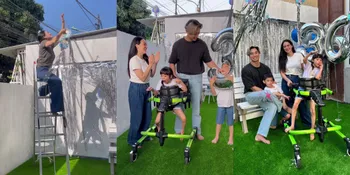 10 Potret Ulang Tahun Jevier Justin ke-36, Tiffany Orie Naik Tangga Pasang Dekorasi Sendiri - Shannuel Bantu Siapkan Kejutan Untuk Sang Ayah