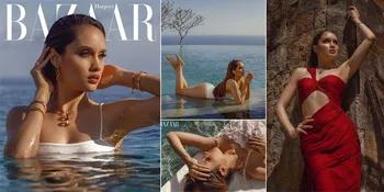 6 Potret Cinta Laura di Cover Majalah Harper's Bazaar, Pose Pakai Swimsuit & Pamer Body Goals