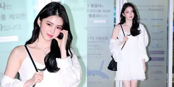 7 Potret Cantik Han So Hee di Bandara, Visualnya Bikin Kesengsem dengan Oufit Serba Putih