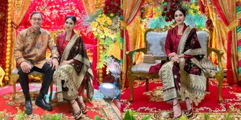 7 Potret Diah Permatasari Kondangan Pakai Kebaya Kutu Baru Merah Berselendang Songket, Couple Goals dengan Suami & Banjir Pujian Cantik Terus