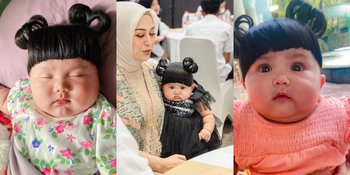9 Potret Gemasnya Baby Meshwa Anak Denny Cagur Didandani Pakai Rambut Palsu, Disebut Boneka Hidup - Pacarnya Boboho