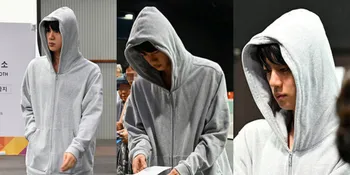 7 Potret Jin BTS Ikut Coblosan, Datang ke TPS dengan Muka Bantal Tanpa Makeup - Santai Pakai Hoodie