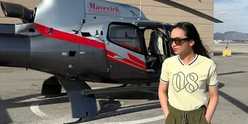 7 Potret Lyodra Liburan ke Arizona, Naik Helikopter - Nikmati Pemandangan Alam dari Atas 