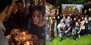 8 Momen Manis di Pesta Kejutan Ulang Tahun Tania Nadira, Kue Mewah - Suapi Suami