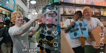 Bikin Heboh, 8 Potret Ed Sheeran Blusukan ke Pasar, Bagi-Bagi Vinyl