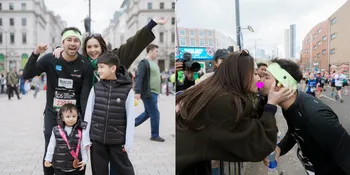 8 Potret Raffi Ahmad Ikut London Marathon Sampai Finish, Dicium Nagita Slavina - Bangga Gigit Medali