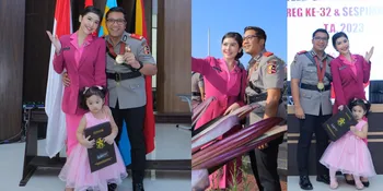 8 Potret Rica Andriani Anggun Pakai Seragam Bhayangkari, Dampingi Suami Terima Ijazah Sespimmen Polri