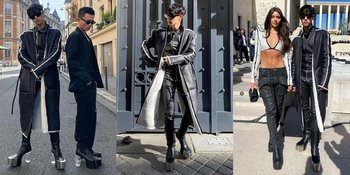 9 Potret Gantengnya Mark GOT7 Saat Hadiri Paris Fashion Week, Curi Perhatian Pakai Outfit Serba Hitam - Sepatu Hak Tinggi