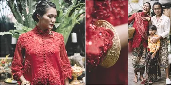 Berkebaya Merah Kala Mitoni, Penampilan Dominique Diyose Stunning