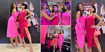 Duel Gaya Millen Cyrus dan Lucinta Luna Pakai Gaun Warna Hot Pink di Event Caren Delano, Cantik Mana?