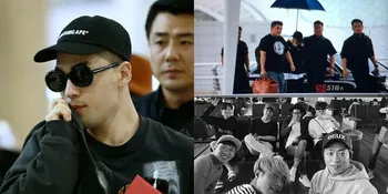 FOTO: 3 Bintang Korea Menuju Indonesia, Taeyang Dipayungi Manajer