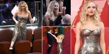 FOTO: Aksi Konyol Jennifer Lawrence di Oscar 2018, Bikin Ngakak!