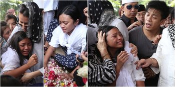 FOTO Allea Putri Ariel NOAH Nangis Tersedu Lihat Kakek Dimakamkan