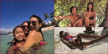FOTO: Berbikini di Pantai, Dominique Diyose Rayakan Ultah Anak