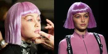 FOTO: Dandan Futuristic, Uniknya Gaya Gigi Hadid di NYFW 2018