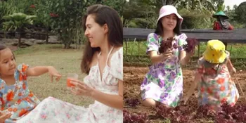 Foto-Foto Cantik Olivia Jensen Berkebun Bareng Sang Anak, Tampil Kompak Pakai Mini Dress Floral Matching!