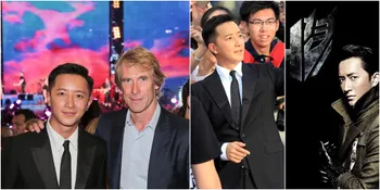 Foto Han Geng Sapa Fans di Red Carpet Premiere Film Transformer 4