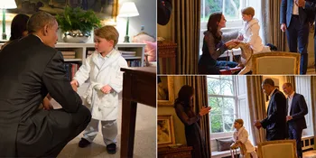 FOTO: Inilah Momen Pertemuan Barack Obama & Putra Kate Middleton