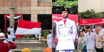 FOTO Janitra Bertugas Jadi Paskibraka Jaksel, Sukses Jadi Pembentang Bendera - Amara dan Frans Lingua Bangga