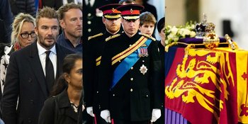Foto Jenazah Ratu Elizabeth II Sebelum Pemakaman, Pangeran Harry Dibolehkan Berjaga Pakai Seragam Militer - David Beckham Datang Melayat
