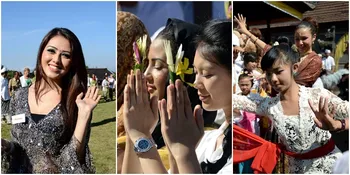 Foto Kontestan Miss World 2013 Cantik Bersarung di Pura Besakih