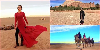 FOTO: Liburan Tak Biasa, Isya Jeeperson Jadi Ratu di Gurun Sahara