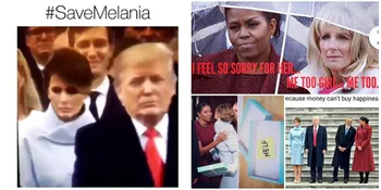 FOTO: Meme #SaveMelania, Bikin Bingung Tertawa Atau Kasihan