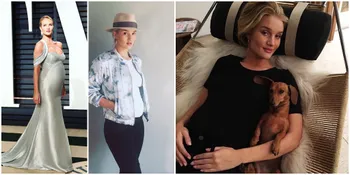 FOTO: Perut Makin Buncit, Rosie Huntington-Whiteley Tetap Cantik 