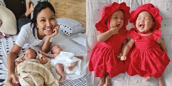Foto Putri Kembar Zivanna Letisha yang Sudah Dua Bulan, Lucu Banget Saat di Stroler dan Pakai Dress