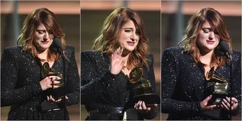 FOTO: Terharu! Tangisan Meghan Trainor di Panggung Grammy Awards