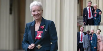 FOTO: Terima Gelar Kebangsawanan, Begini Gaya Cool Emma Thompson