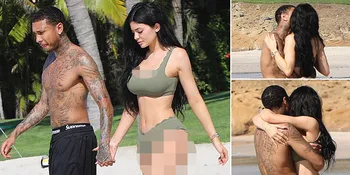 FOTO: Umbar Kemesraan, Kylie Jenner Peluk - Cium Tyga di Pantai