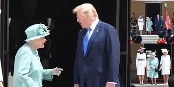 Lakukan Lawatan ke Inggris, Donald Trump Temui Ratu Elizabeth