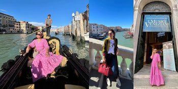 Lanjut Jalan di Eropa, 8 Potret Mayangsari di Venesia - Bahagia Naik Gondola