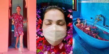 Nikmati Spa Saat Liburan ke Bali, Ini 9 Potret Nadia Mulya Pamer Kaki Jenjang - Mandi Bunga Tetap Pakai Masker