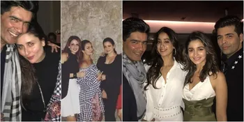 Pesta Sosialita di Rumah Karan Johar, Kareena dan Jhanvi Cantik!