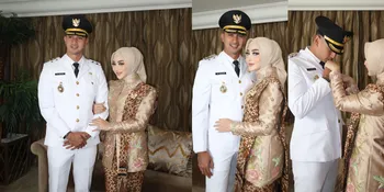 Potret Ali Syakieb Dilantik Jadi Wakil Bupati Bandung, Didampingi Margin - Gagah Pakai PDU