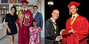 Potret Armand Anak Farah Quinn Wisuda SMA, Tampak Gagah dengan Setelan Jas dan Toga Merah