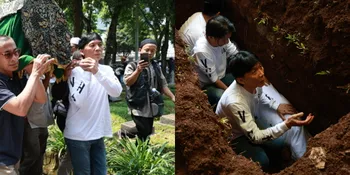 Potret Bimbim Slank di Pemakaman Bunda Iffet, Angkat Keranda Paling Depan Hingga Masuk Liang Lahat