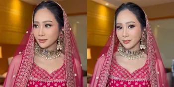 Potret Bunga Zainal Pakai Lehenga di Nikahan Keponakan, Cantik Bak Artis Bollywood