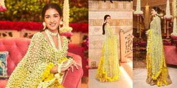 Potret Cantiknya Radhika Merchant Calon Menantu Baru Crazy Rich India di Upacara Haldi, Pakai Dupatta Bunga Asli