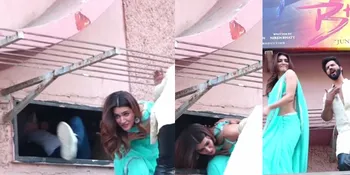 Potret Kriti Sanon Harus 'Blusukan' Lewat Ventilasi Kecil dan Menari di Atap Teras Demi Fans