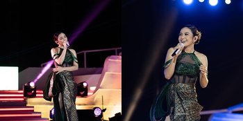 Potret Mahalini dengan Dress yang Dianggap Terlalu Terbuka dan Seksi, Dikritik Saat Nyanyikan 'Indonesia Raya'