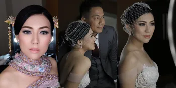 Potret Make Up dan Dress Aida Noplie Saat Menikah dengan Delon Thamrin