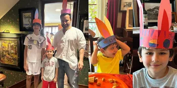 Potret Perayaan Paskah Keluarga Kareena Kapoor, Taimur dan Jeh Menggambar Topi Cute