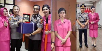 Potret Rica Andriani Pakai Baju Bhayangkari, Dampingi Suami Serah Terima Jabatan