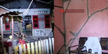 Sederhana Banget, 11 Potret Rumah Zinidin Zidan di Kampung Halaman - Tembok Retak Dampak Gempa Sulawesi 2018