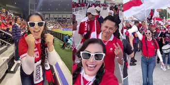 Supporter Sejati! Potret Fitri Carlina Nonton Pertandingan Indonesia VS Qatar di Doha - Penuh Semangat Ditemani Suami