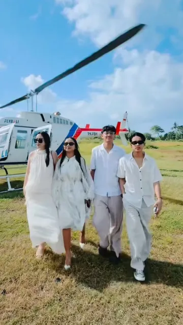 7 Potret April DA7 Naik Helikopter ke Bali Bareng Pacar, Arbil Da7 Jadi Obat Nyamuk